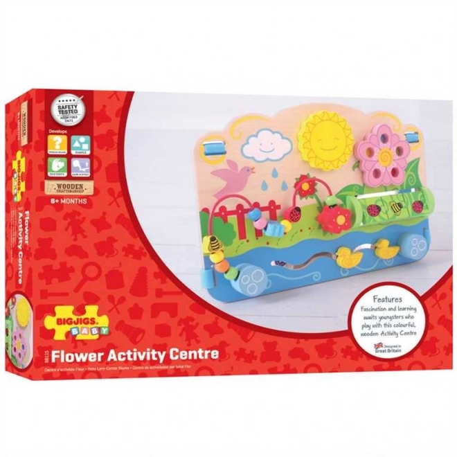 Bigjigs Baby Wooden Activity Board Flowers