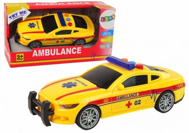 Yellow Sports Ambulance Car with Lights and Sound