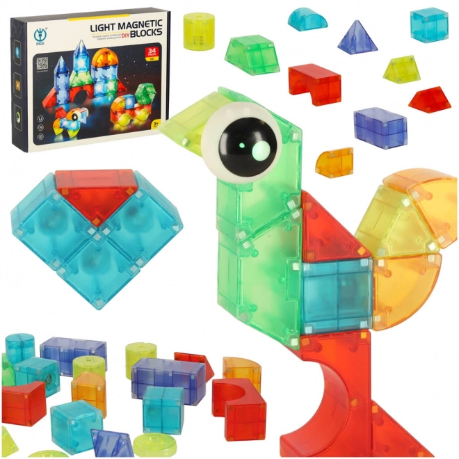 Glowing Magnetic Blocks Set