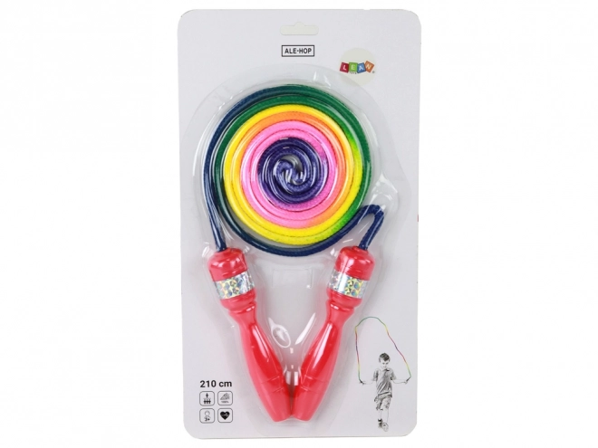 Rainbow Jump Rope with Red Handles