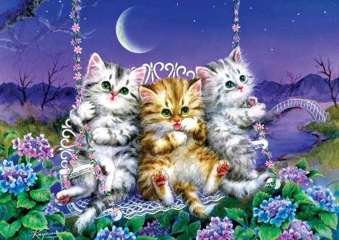 Kittens on the Swing 500 Piece Puzzle