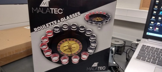 Party Roulette Game Set with Shot Glasses