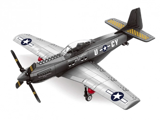 Building Blocks P-51 Fighter Aircraft