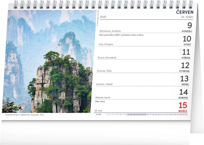 Desktop Calendar Peaks of the Mountains 2025