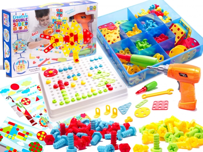 Educational Construction Set with Drill in Case - 261 Pieces