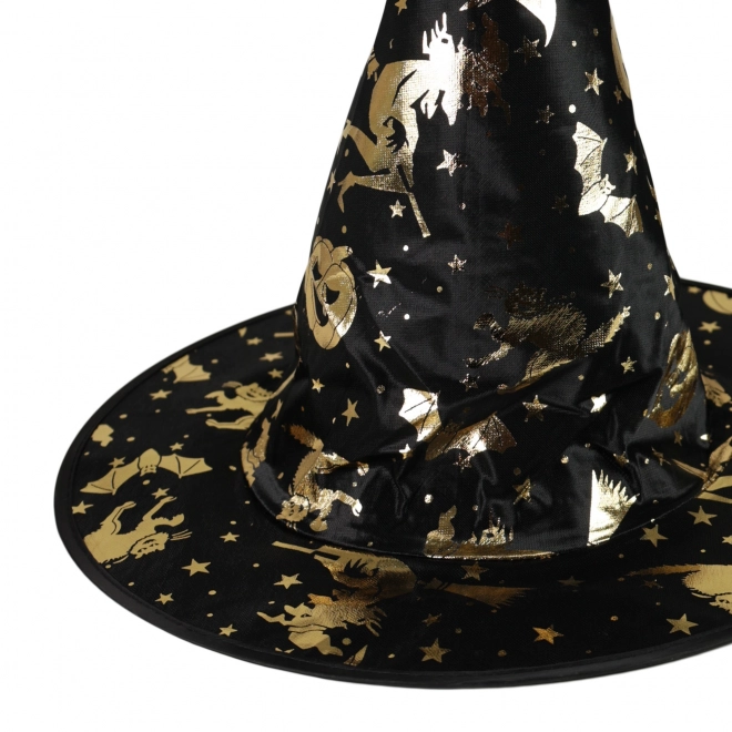 Children's Halloween Witch Hat with Gold Decor