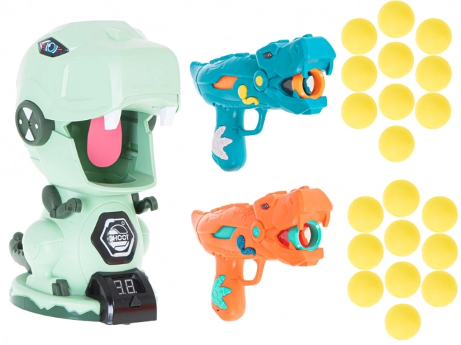 Dinosaur Shooting Game with Dual Foam Blaster Set