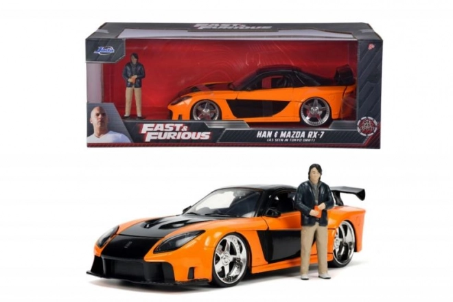 Fast & Furious 1995 Mazda RX-7 Car with Han Lue Figure