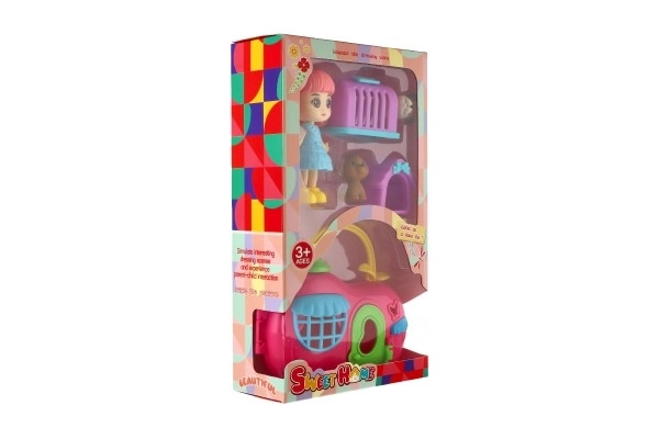 Doll with House and Pets Set