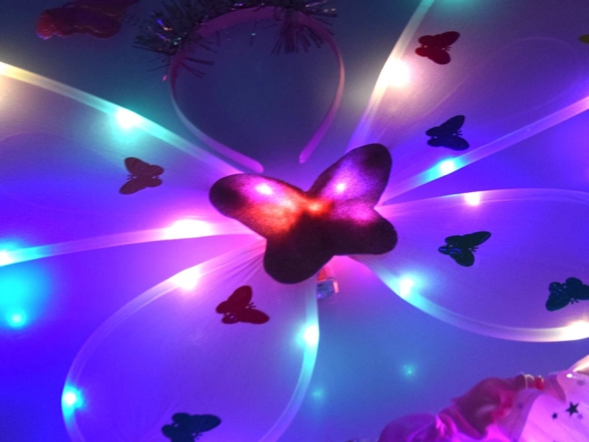 Pink Fairy Costume with Glowing Butterfly Wings – Dark Pink