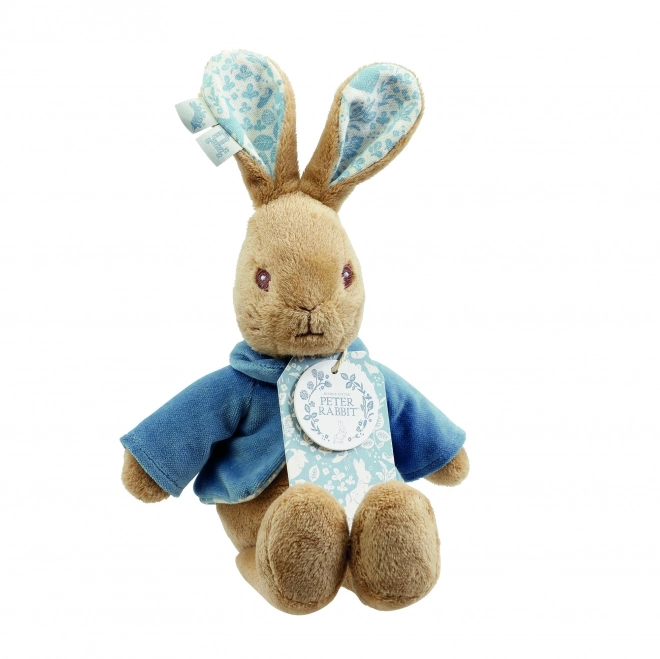 Rainbow plush Peter Rabbit in blue jacket with long ears