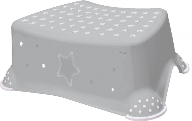 Step Stool for Sink and Toilet with Stars Design, Gray