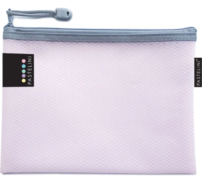 Mesh Zipper Pouch in Pink Pastel A5