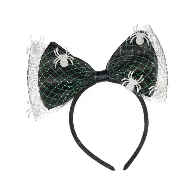 Halloween Headband with Bow and Spiders