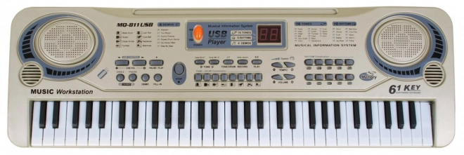 Children's Beige Keyboard with Microphone and USB MP3