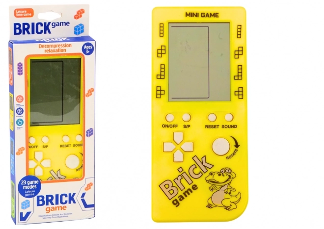 Electronic Tetris Brick Game Console 23 Levels Yellow