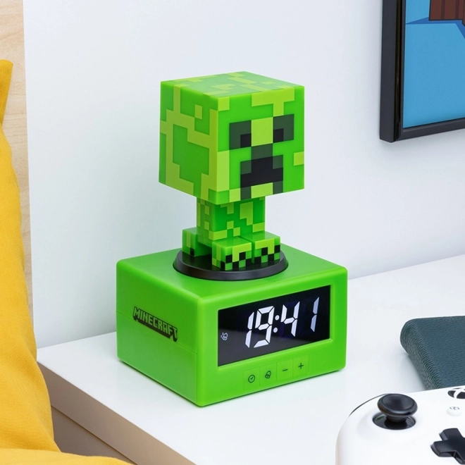 Minecraft Creeper Alarm Clock with Night Light, 16 cm