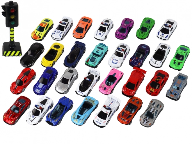 Set of Aluminum Toy Cars - Sports and Police Cars