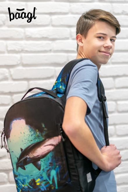 Backpack with Shark Design by Lukero