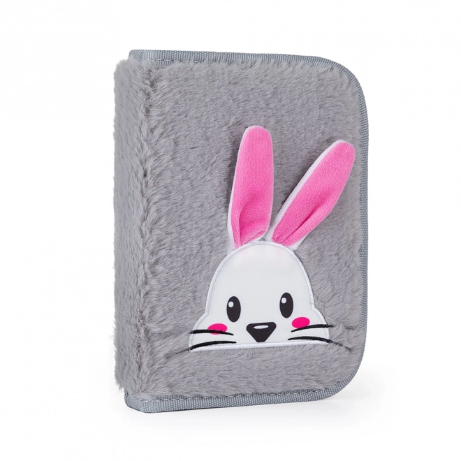 School Pencil Case with Plush Effect - Bunny Design