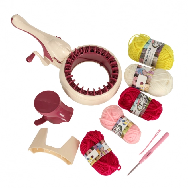 Knitting Machine Set with Yarn and Accessories