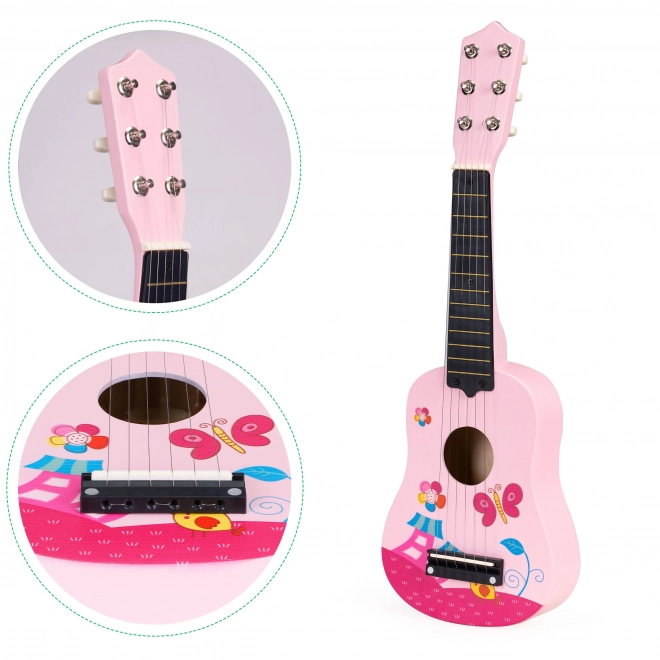 Children's Pink Guitar with Metal Strings