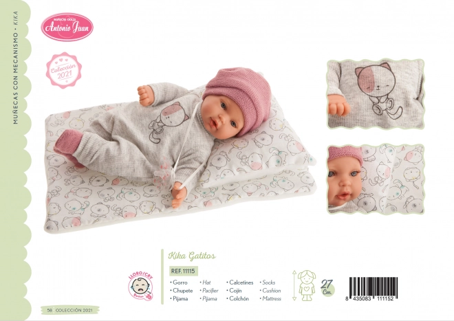 Antonio Juan 11115 KIKA - realistic doll with sounds and soft fabric body - 27 cm