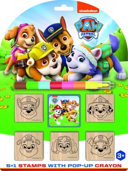 Wooden Stamp Set with Ink Pad and Crayons Paw Patrol