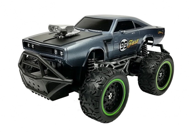 Remote Control Off-Road Car with High Wheels - Navy Blue