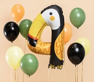 Birthday Foil Balloon Number 4 - Toucan