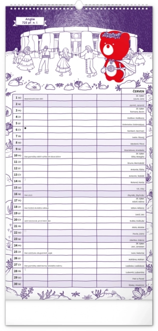 Family Planner Calendar with Teribear Illustrations 2025