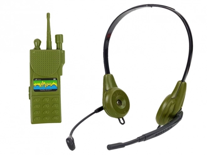 Military Play Set with Accessories - Dark Green