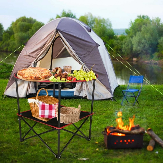 Table de camping pliable avec housse noire