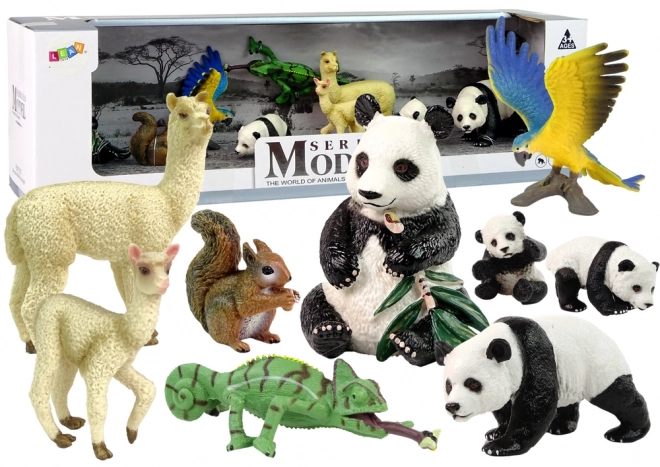 Animal Figures Set - Parrot and Panda