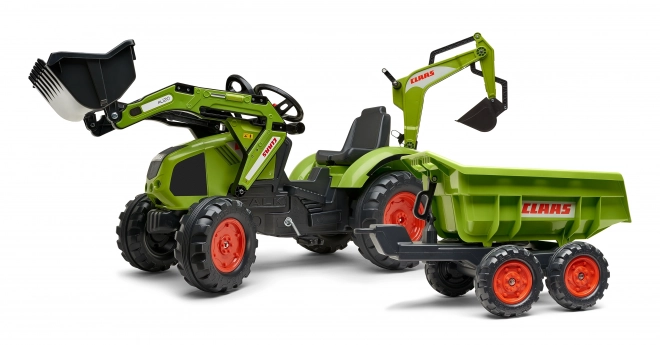Pedal Tractor Claas Axos - with front and rear loader + trailer