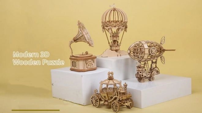 Wooden 3D Puzzle Antique Gramophone