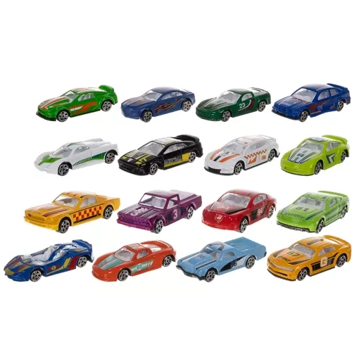 Colorful Diecast Cars Set 16 Pieces