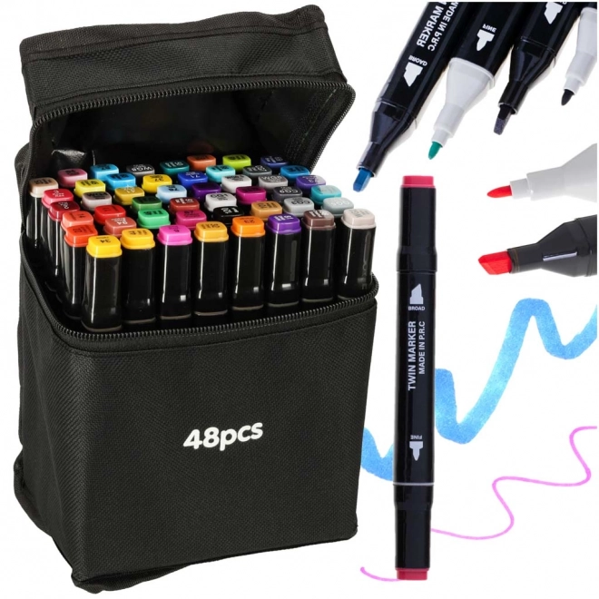 Dual-Tip Alcohol Markers Set with Stand