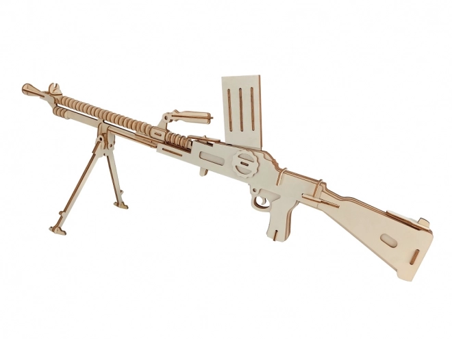 Woodcraft 3D Puzzle Light Machine Gun