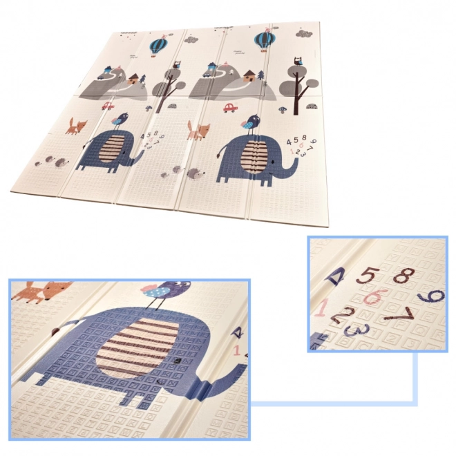 Foldable Double-sided Foam Educational Mat with Forest and Street Design