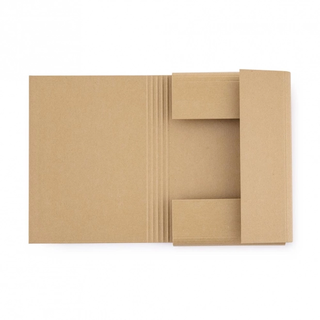 Kraft natural laminated folders with elastic band