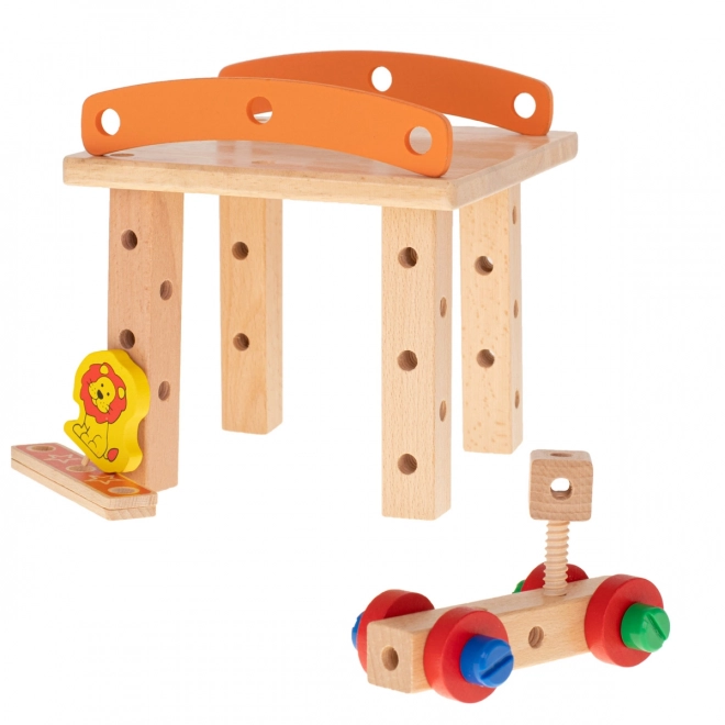 Educational Wooden Block Chair Construction Set