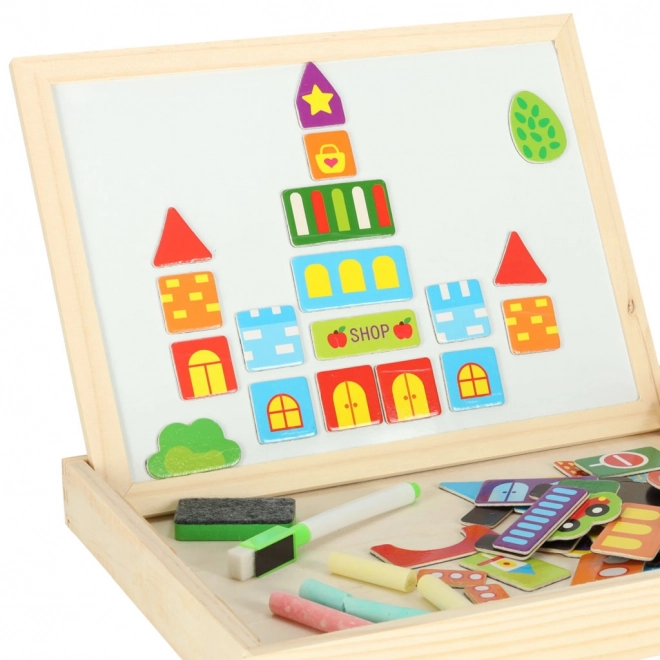 Multifunctional Magnetic Chalk Board with City Design