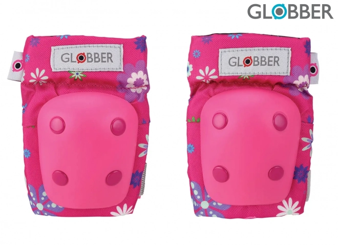 Globber toddler protective gear set - flowers pink