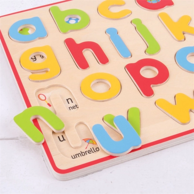 Bigjigs Toys Wooden Alphabet Puzzle with Pictures