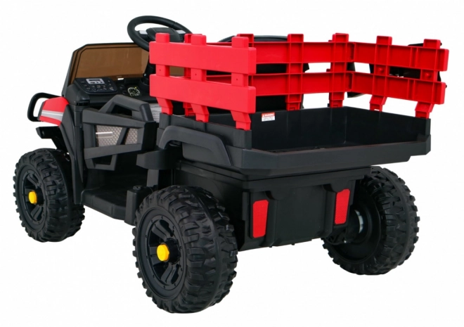 Children's Farm Pickup Red + Remote Control + Luggage Wagon + Shovel + EVA + MP3 LED