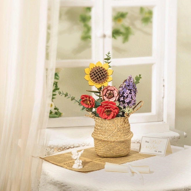 Wooden 3D Puzzle Sunflower