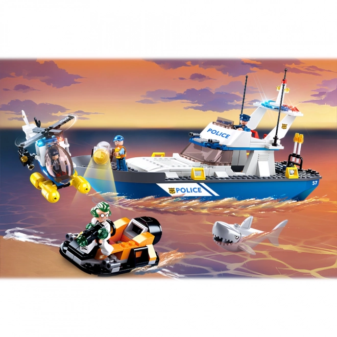 Police Boat, Helicopter and Thief Set