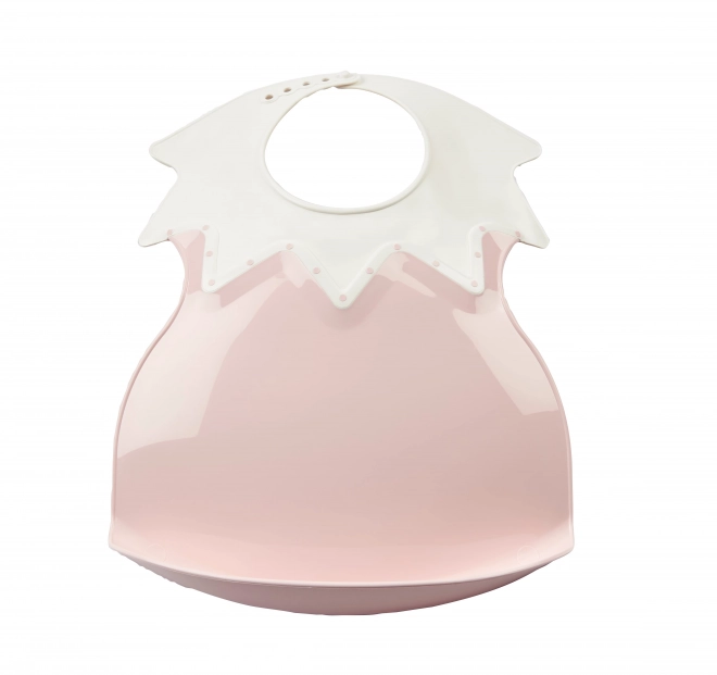 Plastic Bib with Collar in Powder Pink