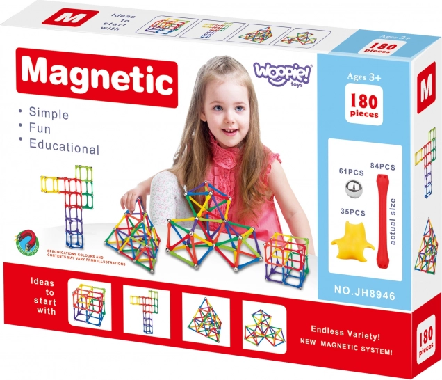 Blocchi da costruzione magnetici Woopie Puzzle creativo 180 pezzi